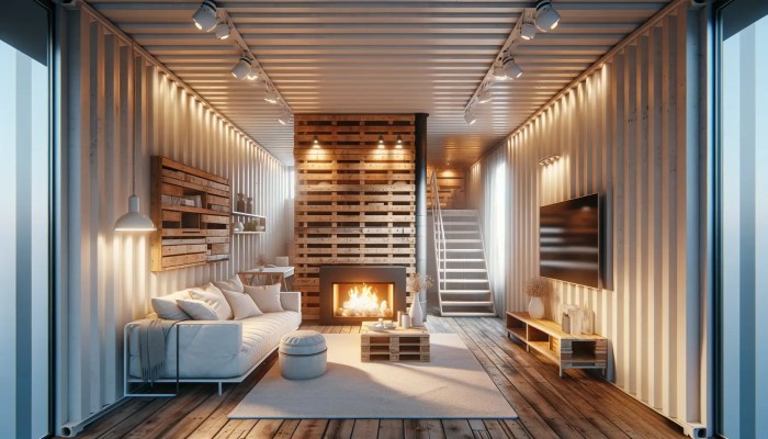 Container van house interior design