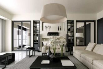 Black and white interior design for small house