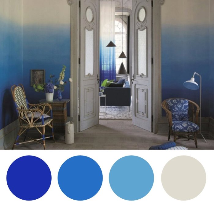 Blue house interior design